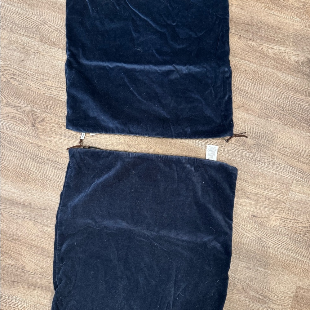 Pottery Barn Navy Velvet 20” Pillow  Covers - Set of 2